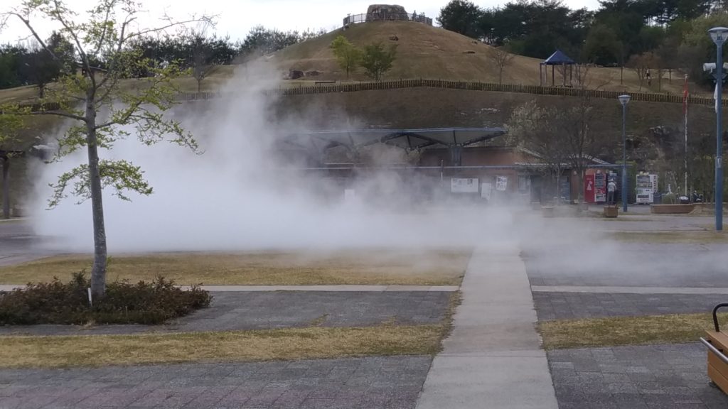 せら夢公園名物の白い噴水